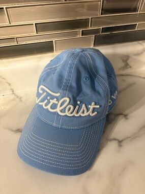 Titleist x Footjoy Blue Golf Hat Cap with PRO V1 Tuck Strap Enclosure One Size